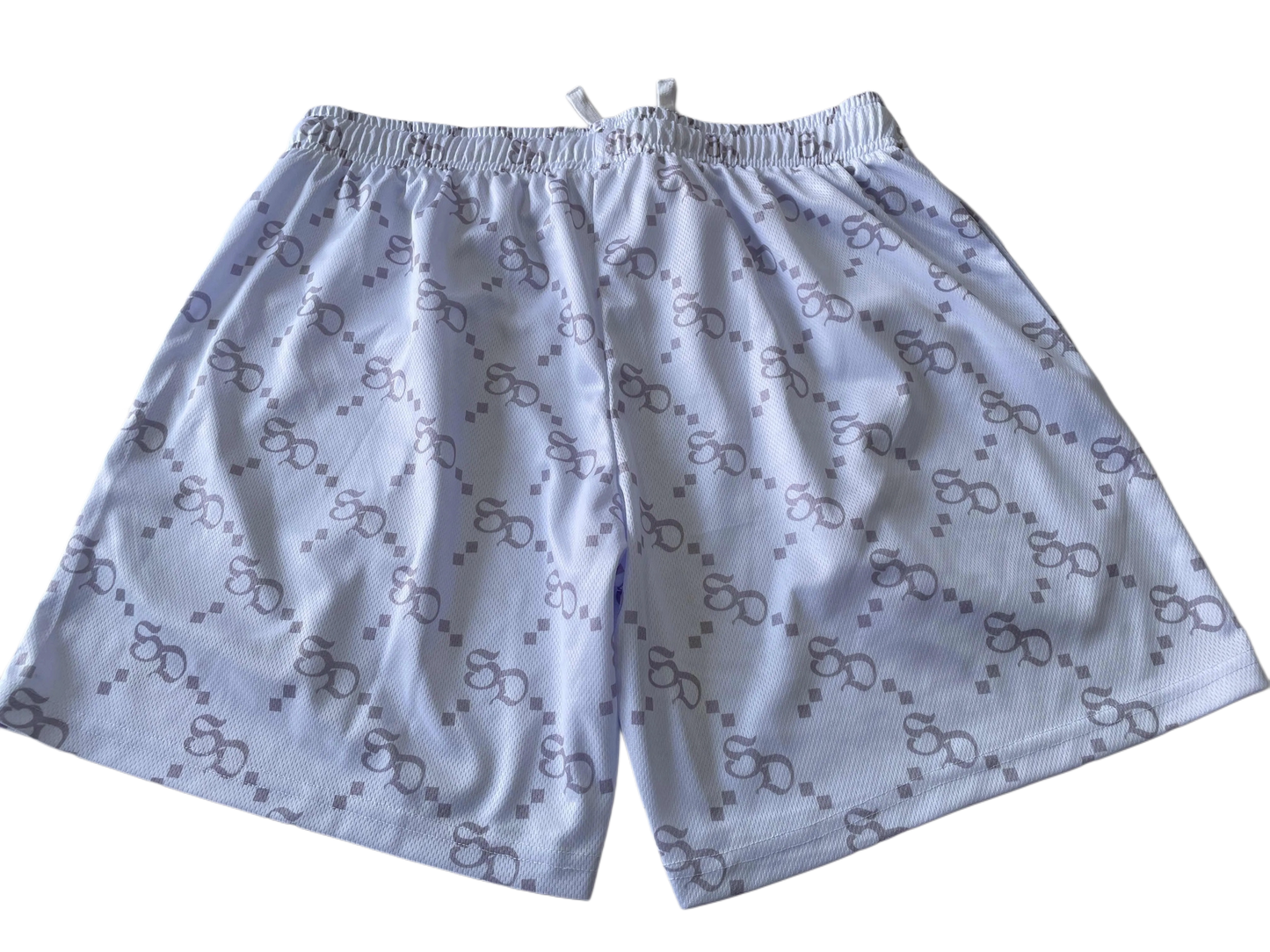 STRAIT DRIP - White SD Logo Shorts