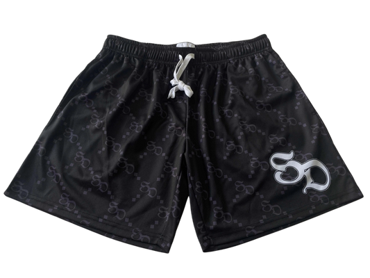 STRAIT DRIP - Black SD Logo Shorts
