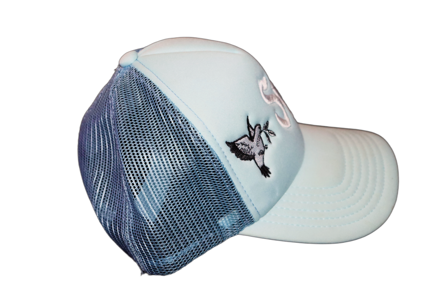 STRAIT DRIP "SD" TRUCKER HAT SKY BLUE