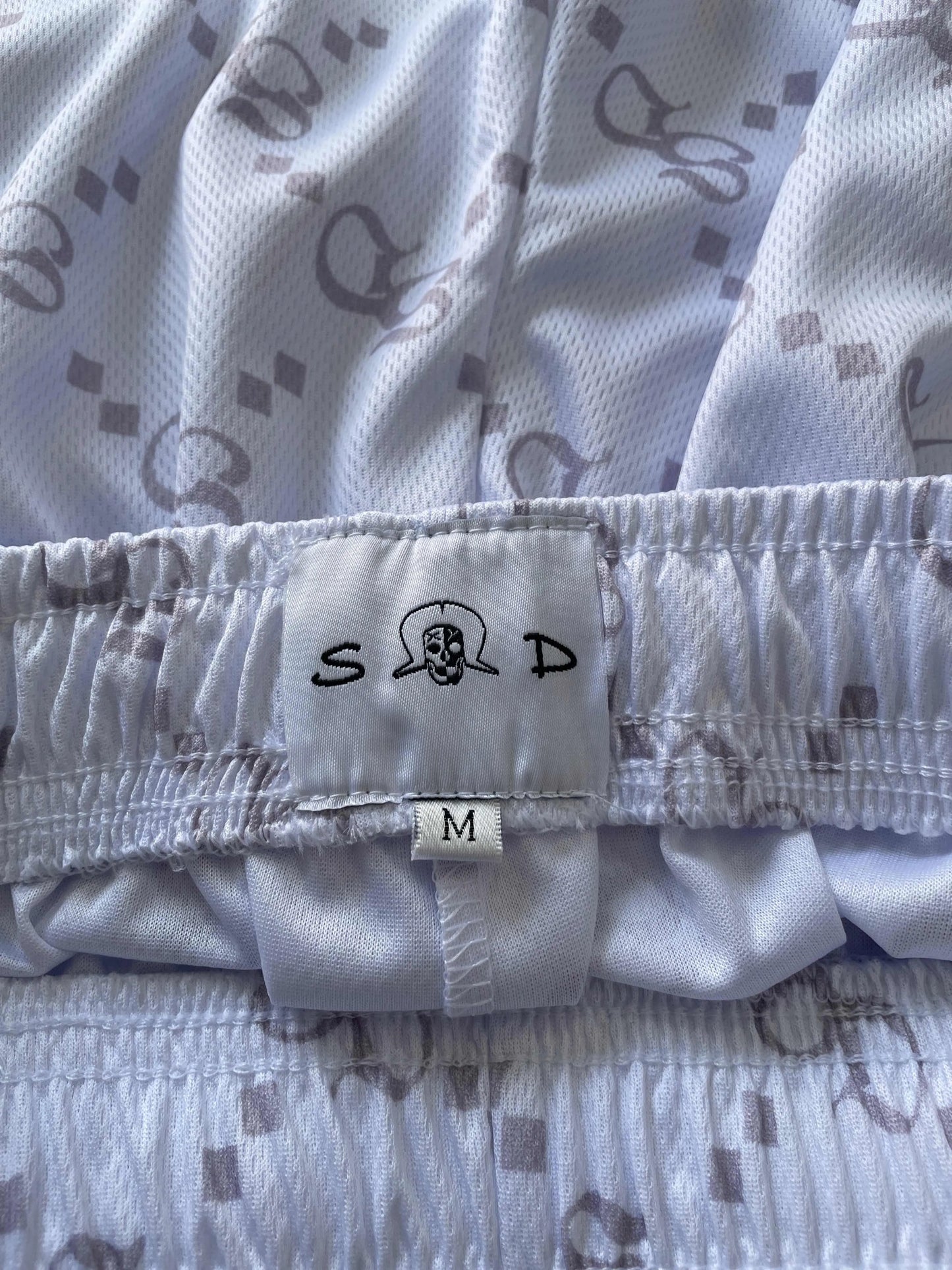STRAIT DRIP - White SD Logo Shorts